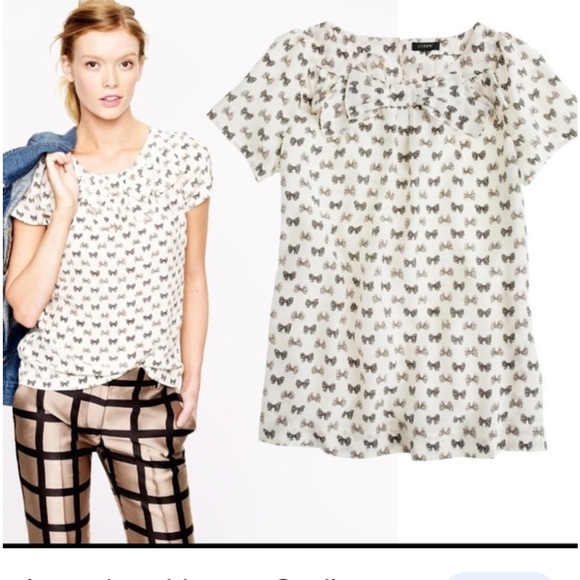 J. Crew Bow Blouse - Picture 2 of 12